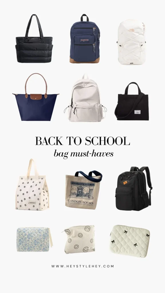 back to school essentials bags