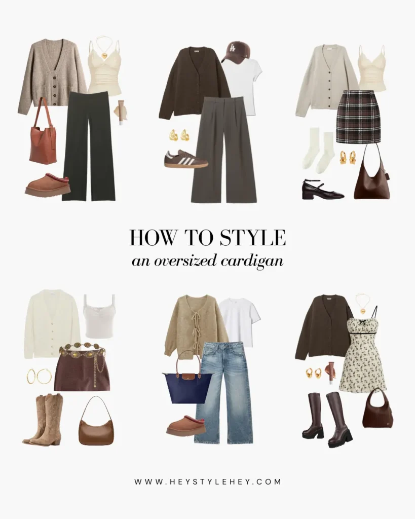 how to style an oversized cardigan