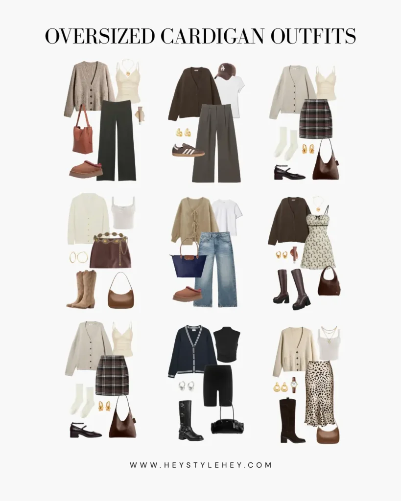 how to style an oversized cardigan