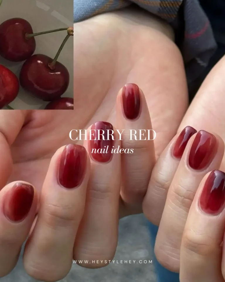 cherry red nails