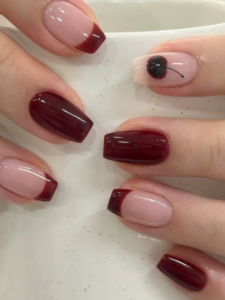 cherry red nails