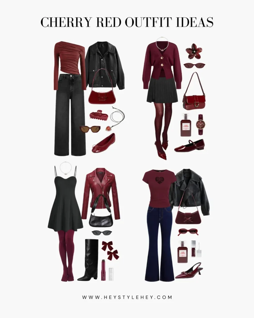 cherry red outfit ideas