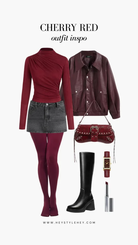 cherry red outfit ideas