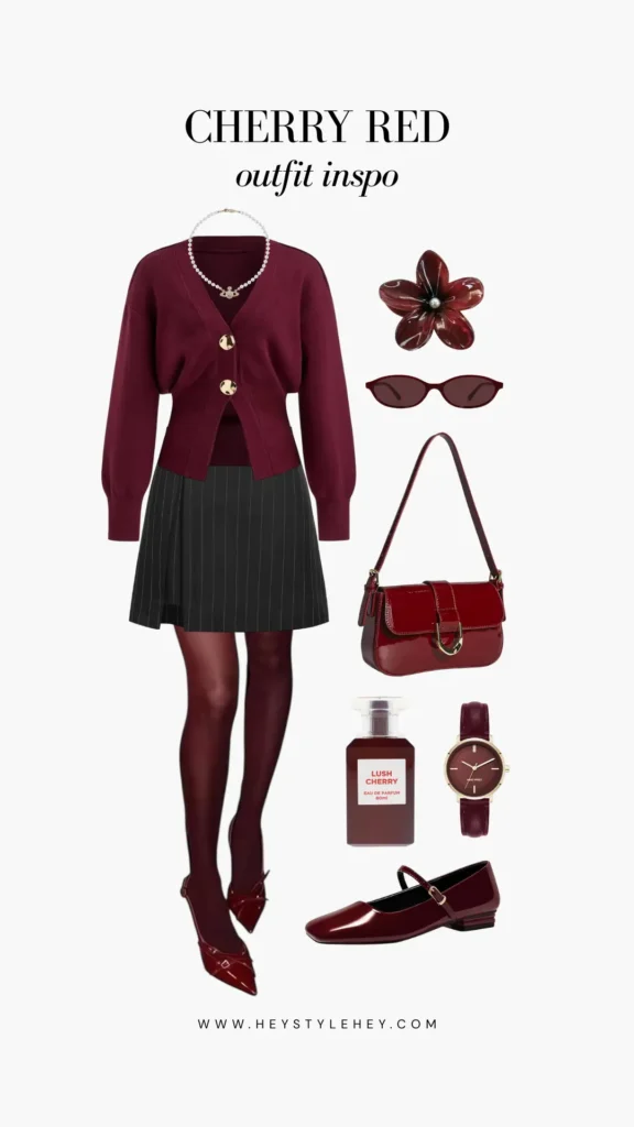 cherry red outfit ideas