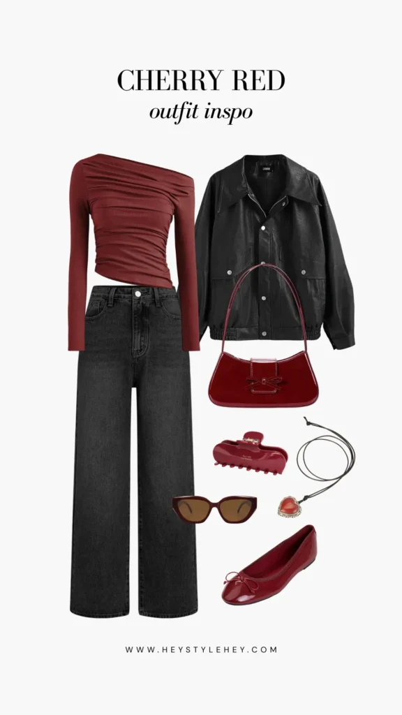 cherry red outfit ideas