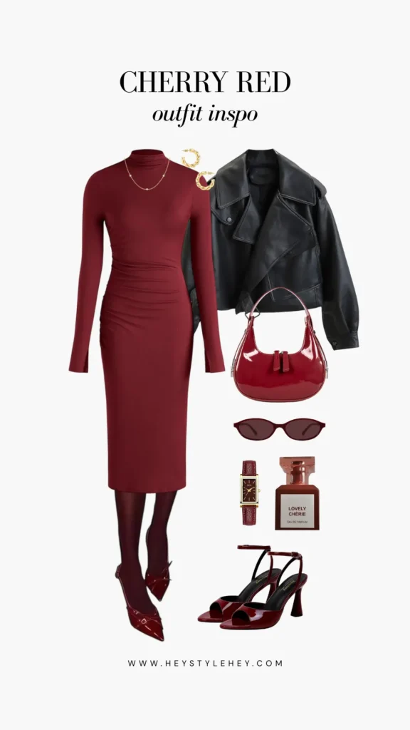 cherry red outfit ideas