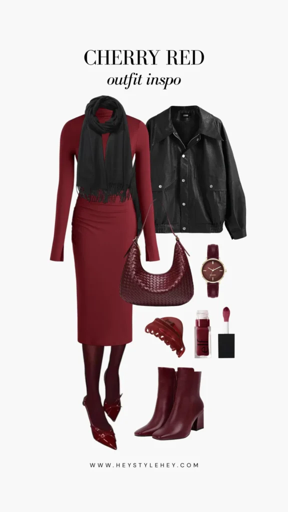 cherry red outfit ideas