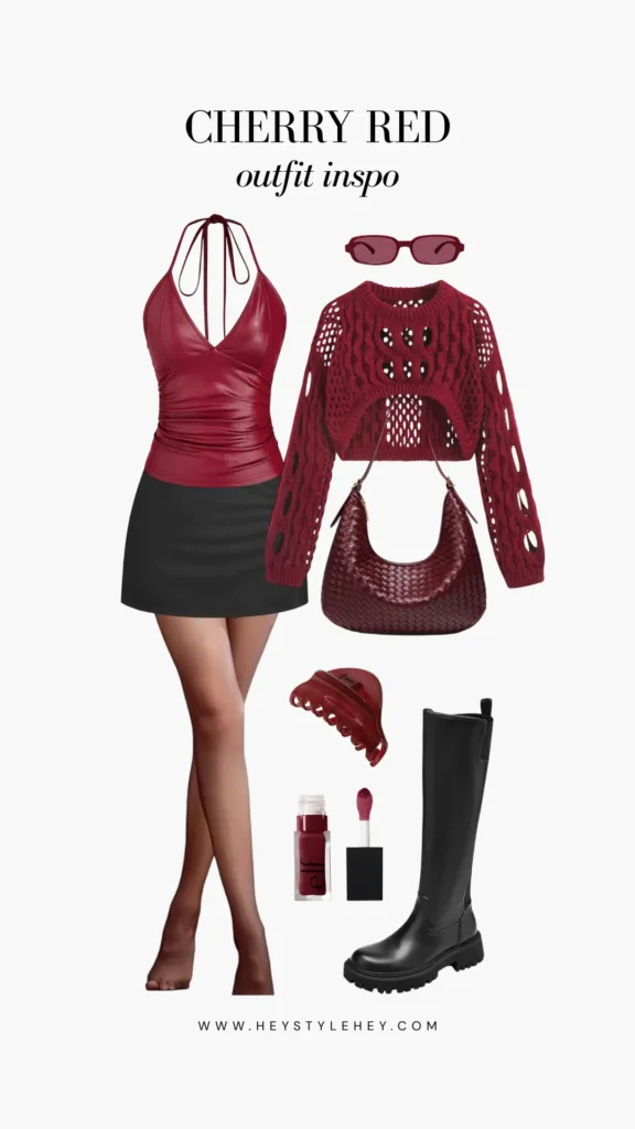 cherry red outfit ideas