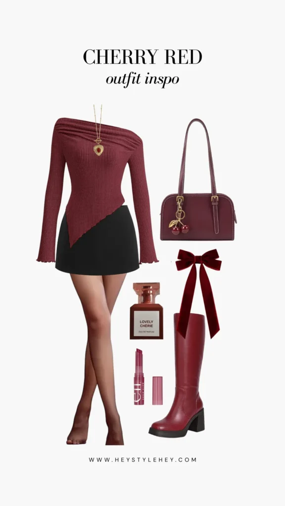 cherry red outfit ideas