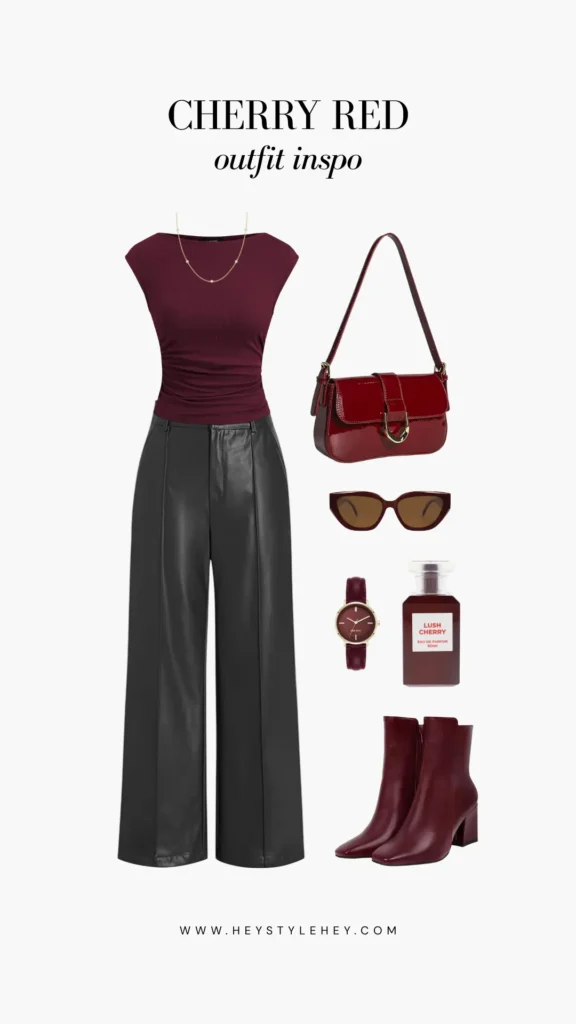 cherry red outfit ideas