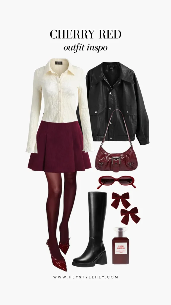 cherry red outfit ideas