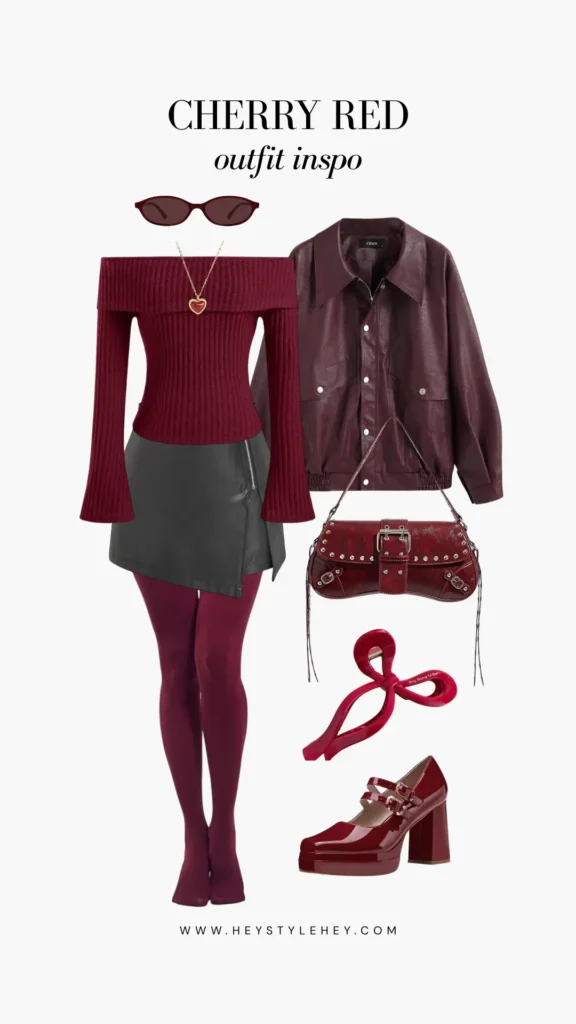cherry red outfit ideas