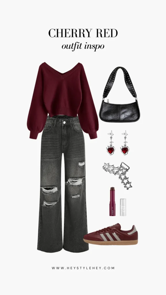 cherry red outfit ideas