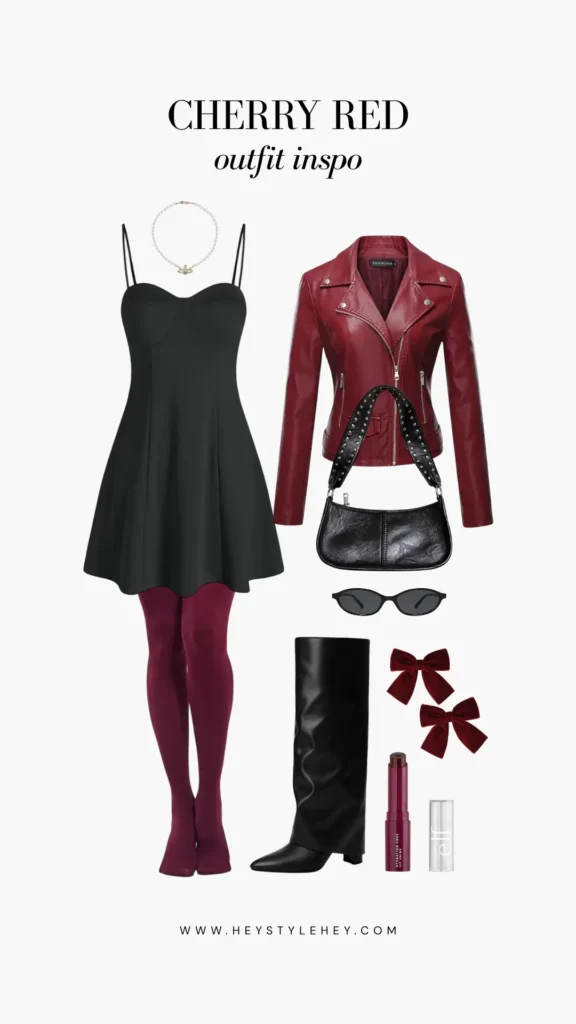 cherry red outfit ideas