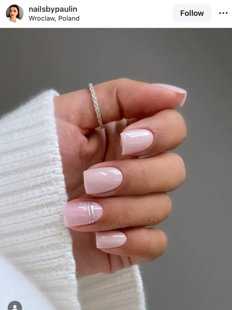 pink Christmas nails