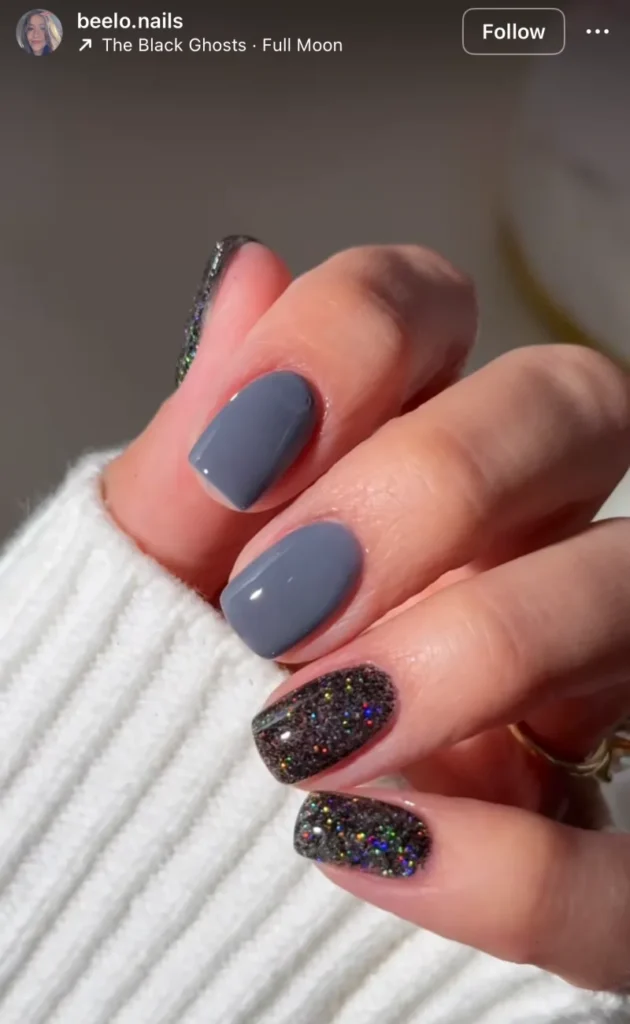 winter glitter nails