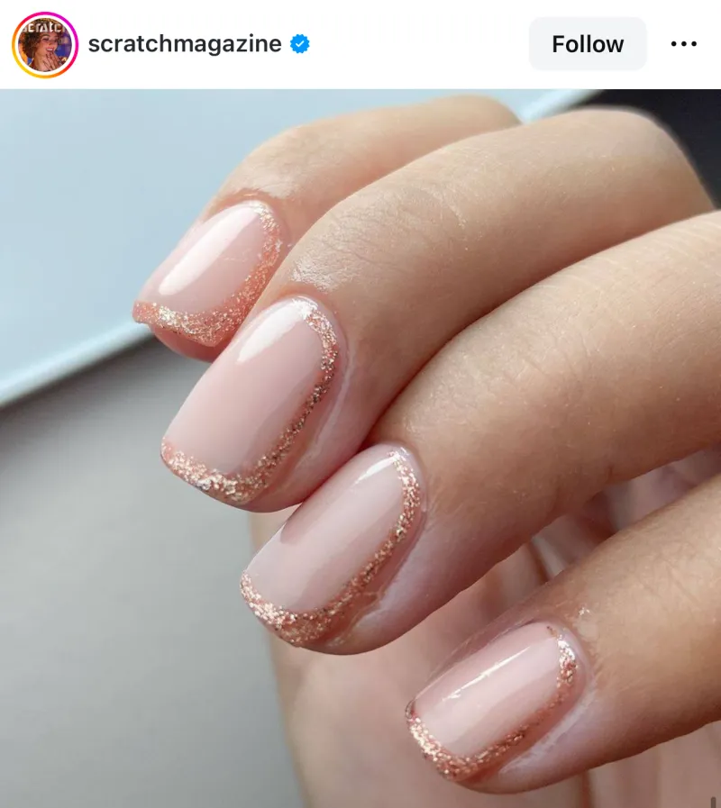winter glitter nails