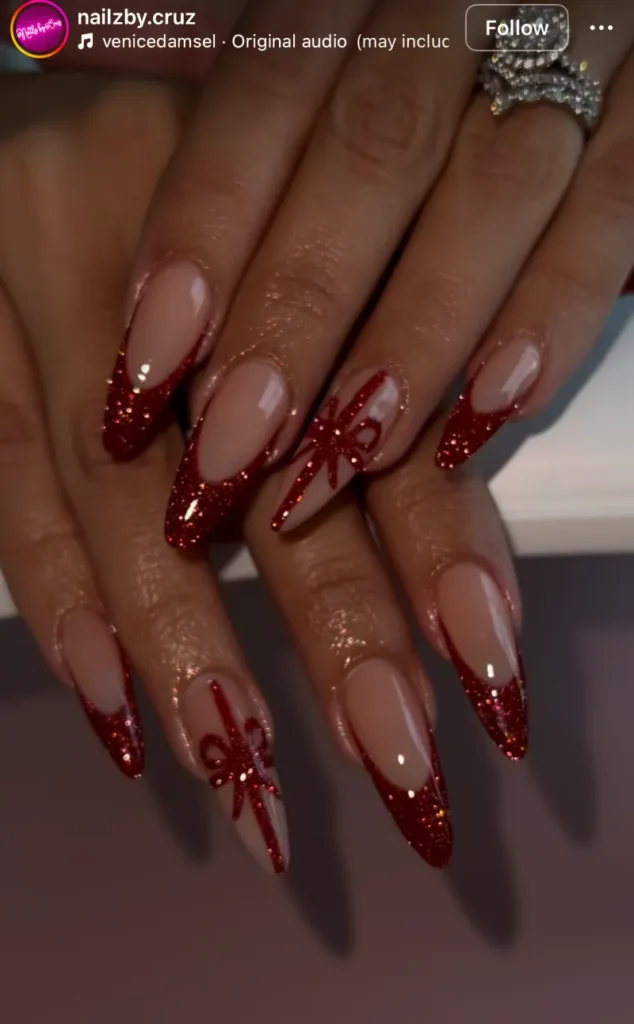 winter glitter nails