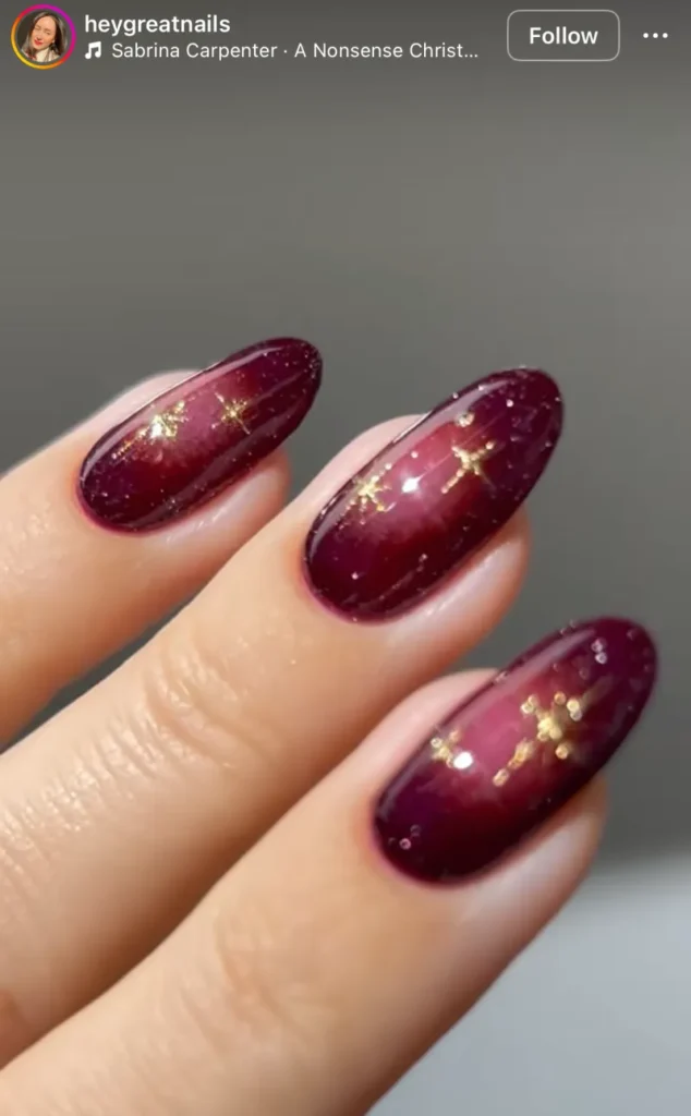 winter glitter nails