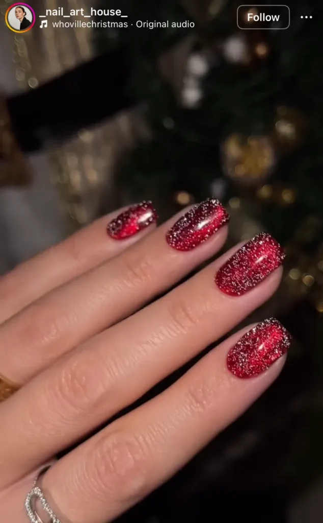 winter glitter nails