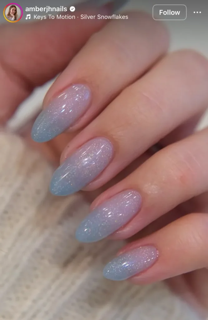 winter glitter nails