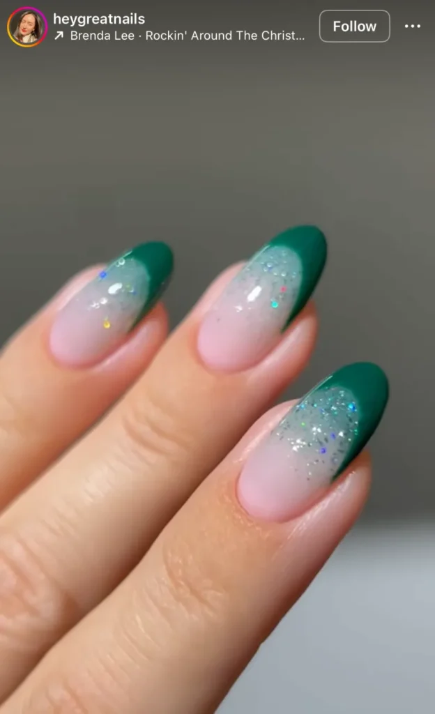 winter glitter nails