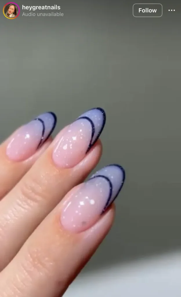 winter glitter nails
