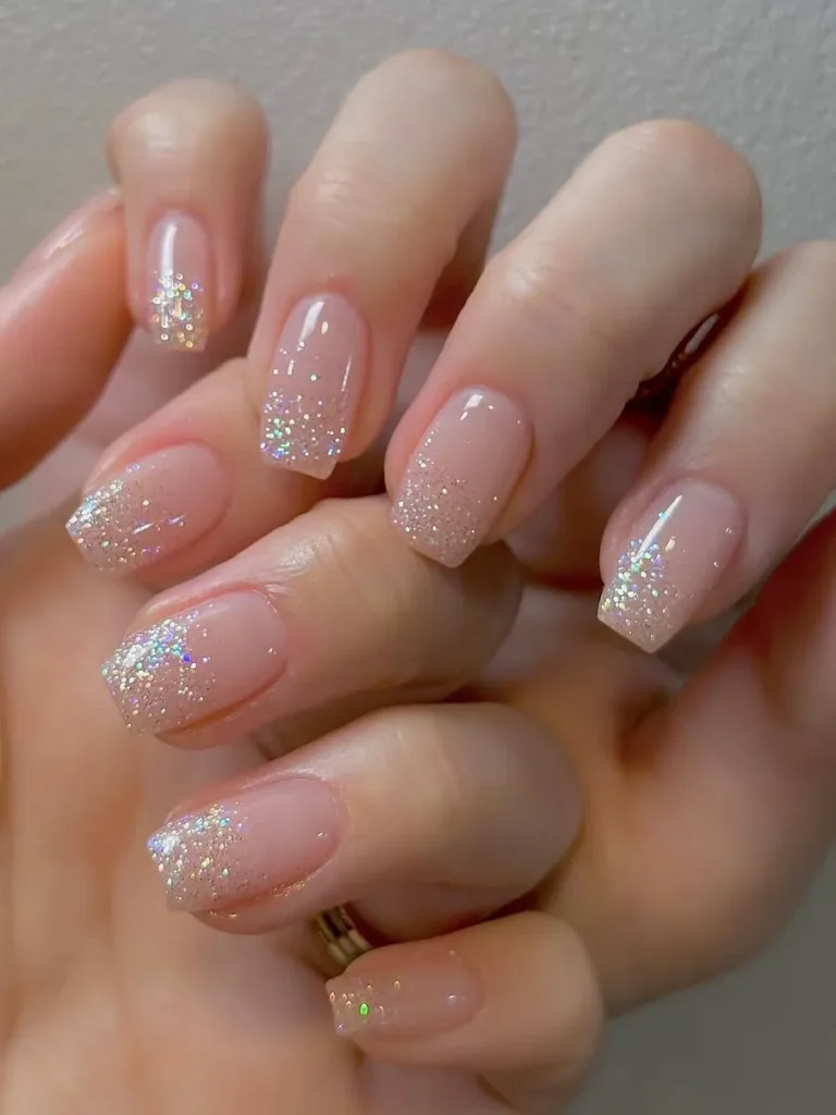 winter glitter nails