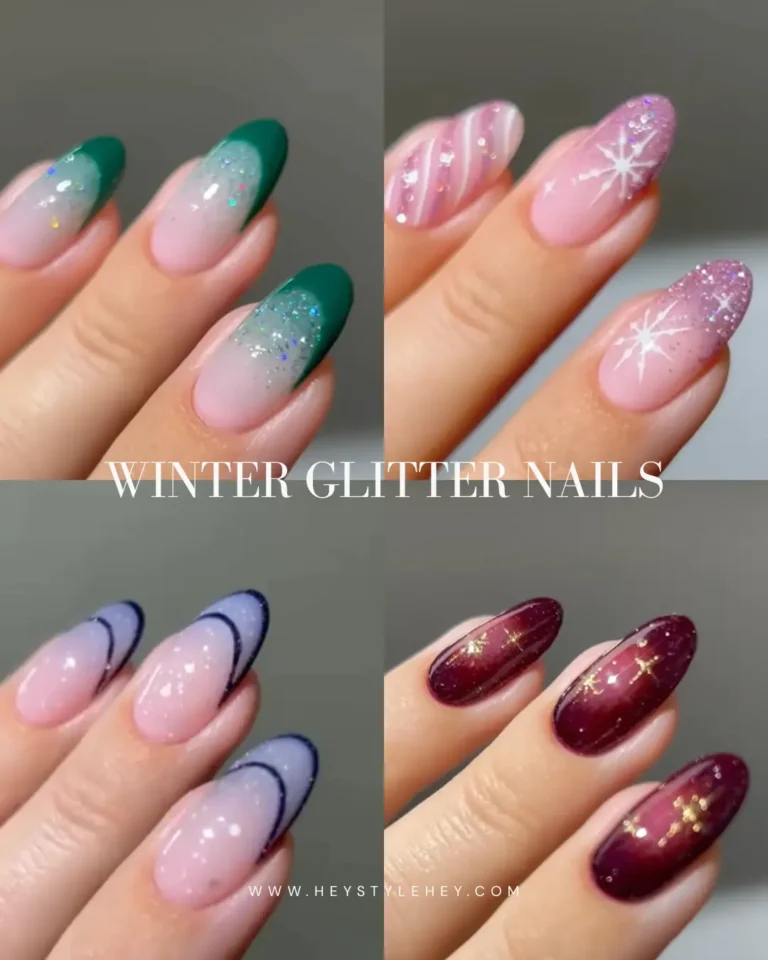 winter glitter nails