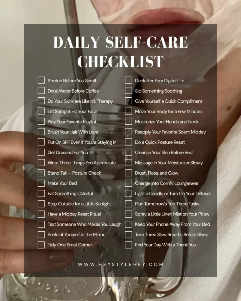 daily self care checklist