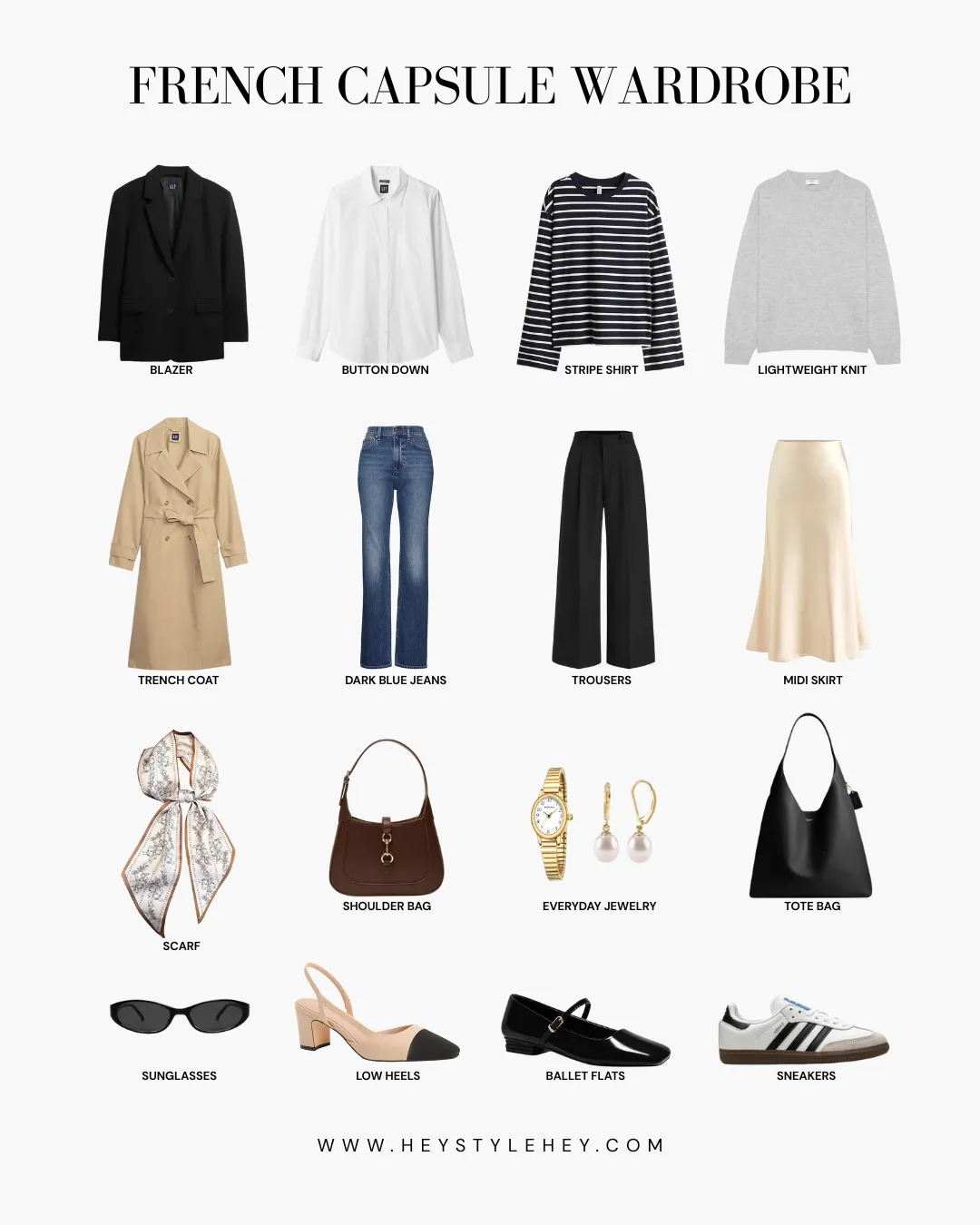 The Ultimate French Capsule Wardrobe + 20 Outfit Ideas