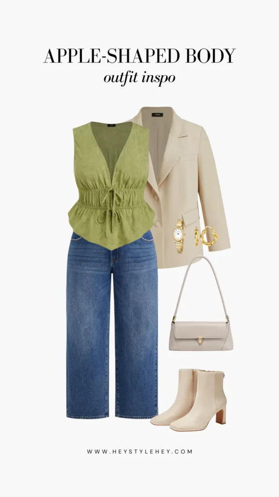 how to dress for an apple shaped body