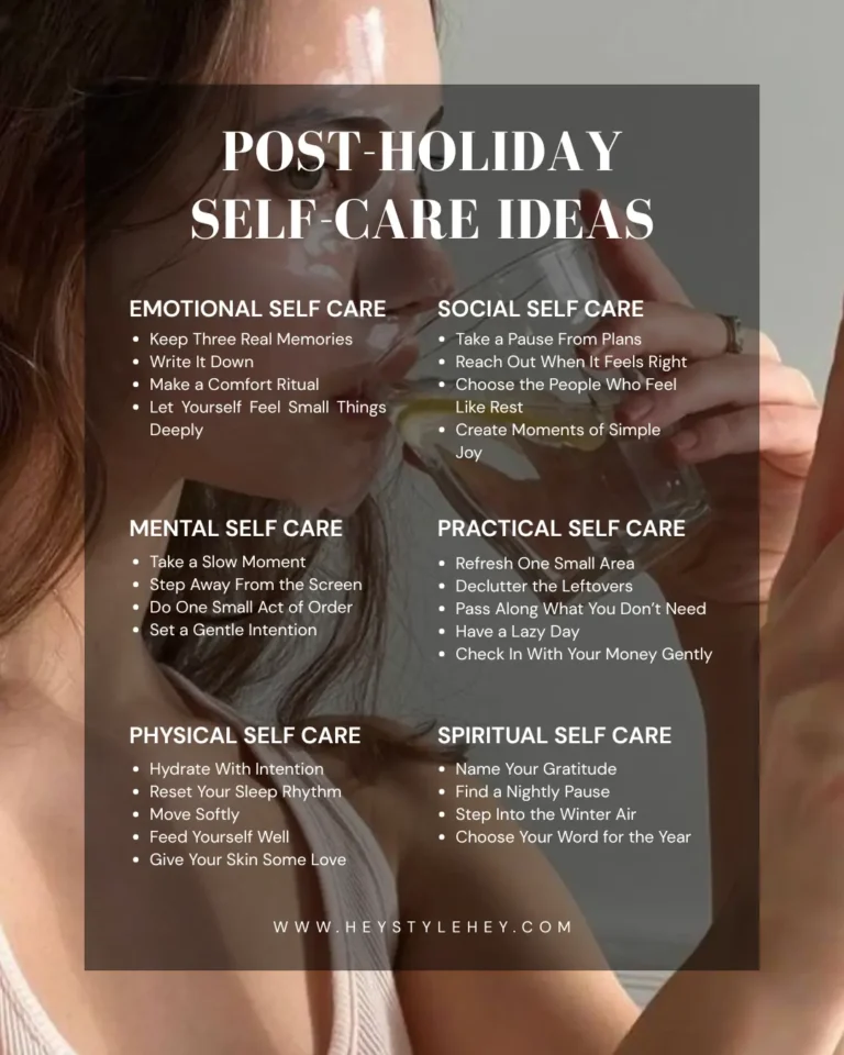 post holiday self care ideas