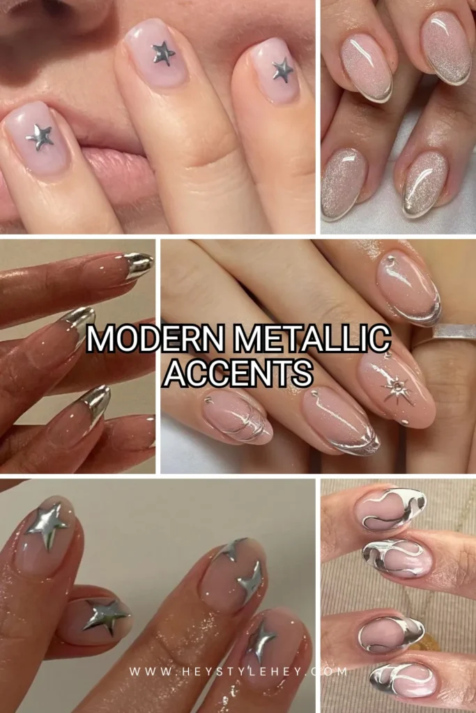 2026 nail trend: metallic accents