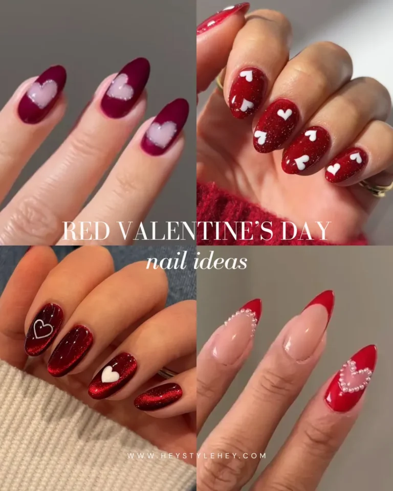 red valentines day nails