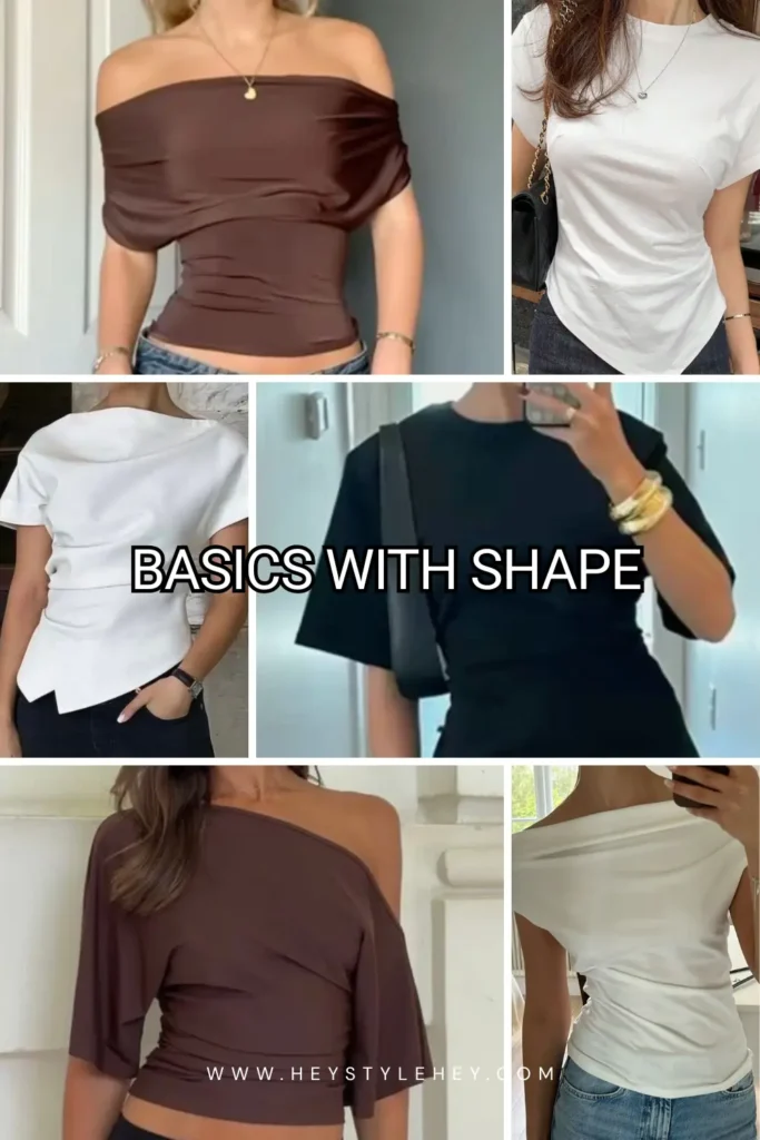 2026 fashion trends - basic tee with shape