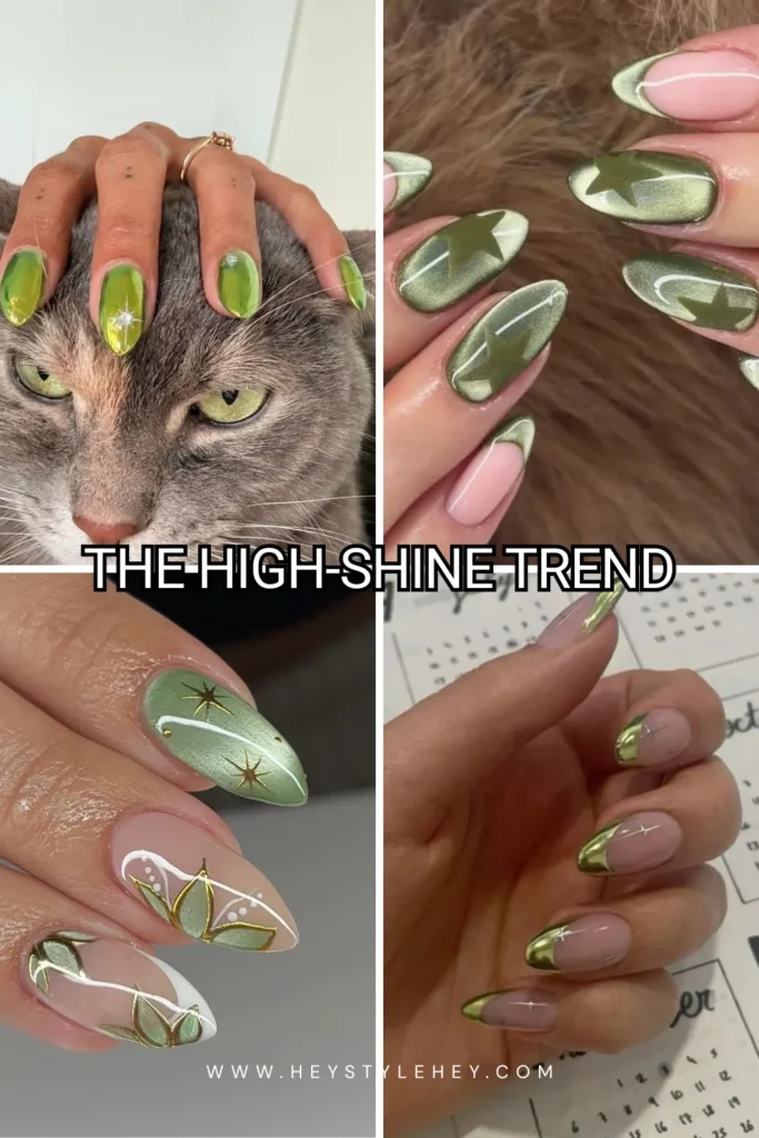 green nails - high shine trend