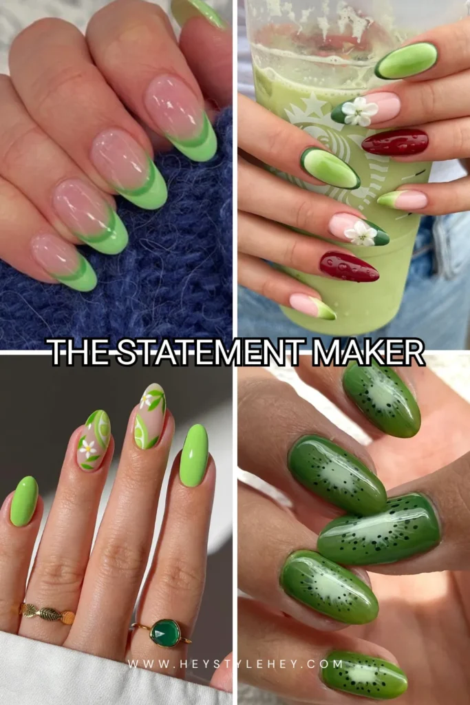 green nails - statement maker