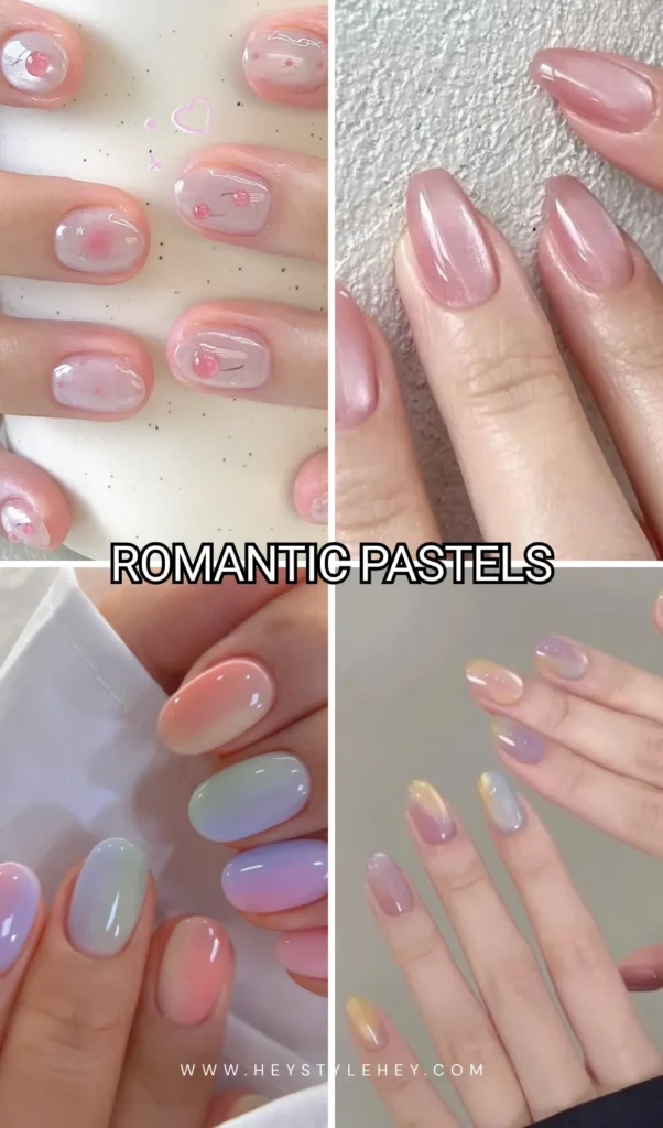 pastel nails - romantic