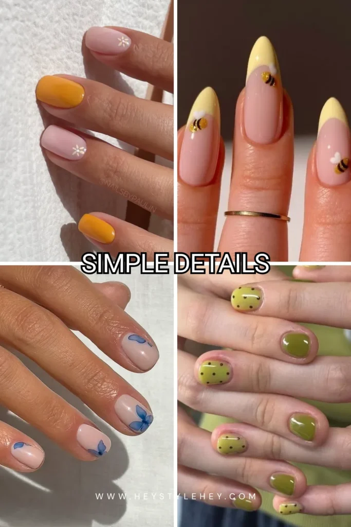 spring nails - simple details