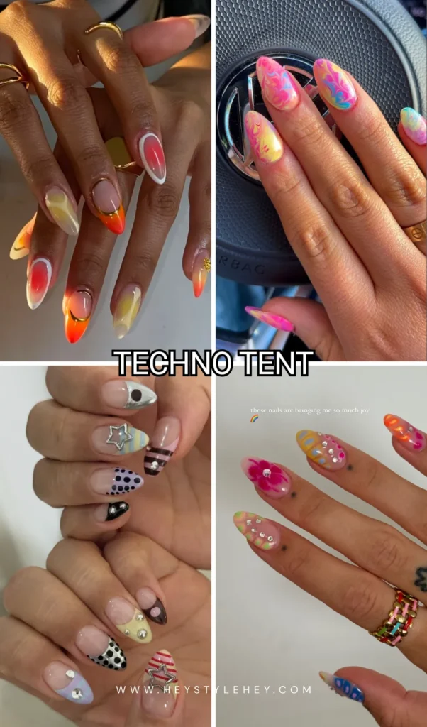 Coachella nails - techno tent