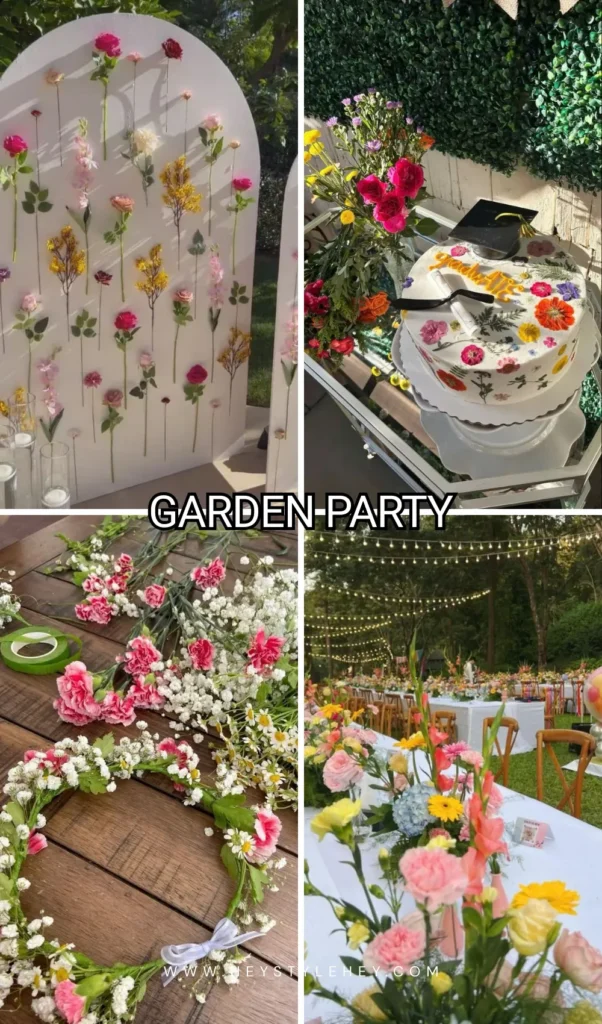 graduation party theme - garden party