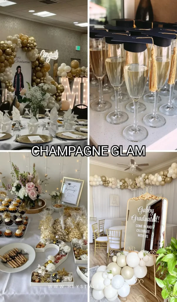 graduation party theme - Champagne glam