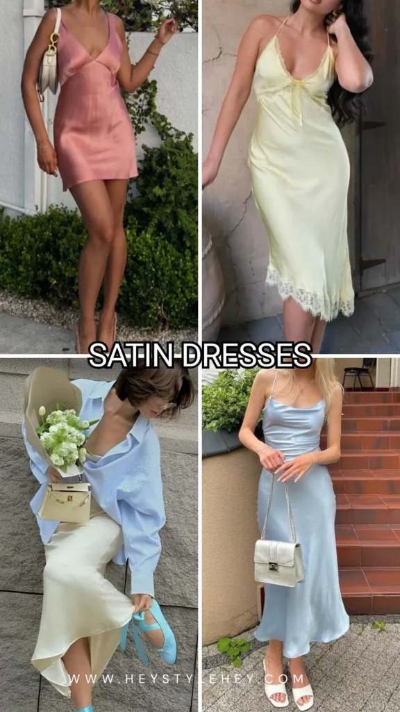 summer 2026 fashion trends - satin dresses