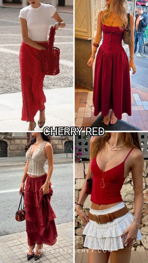 summer 2026 fashion trends - cherry red