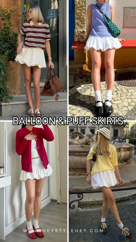 summer 2026 fashion trends - balloon & puff skirts