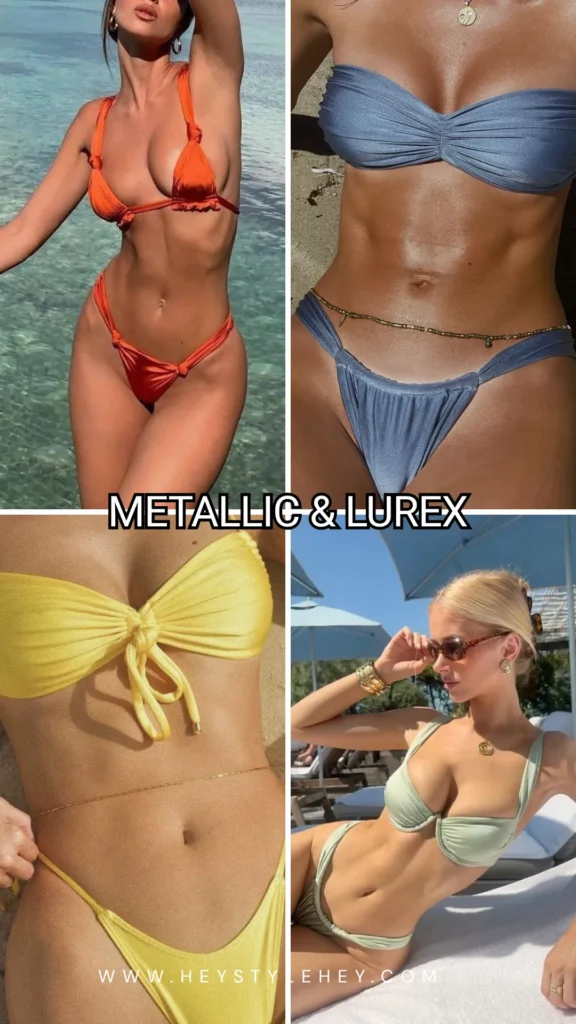 2026 swimwear trends - metallic & lurex