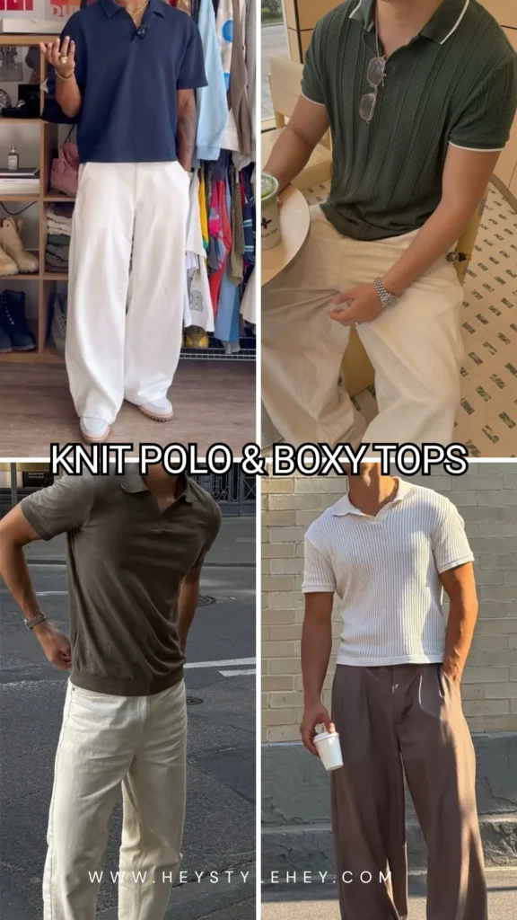 mens summer 2026 fashion trends - knit polo