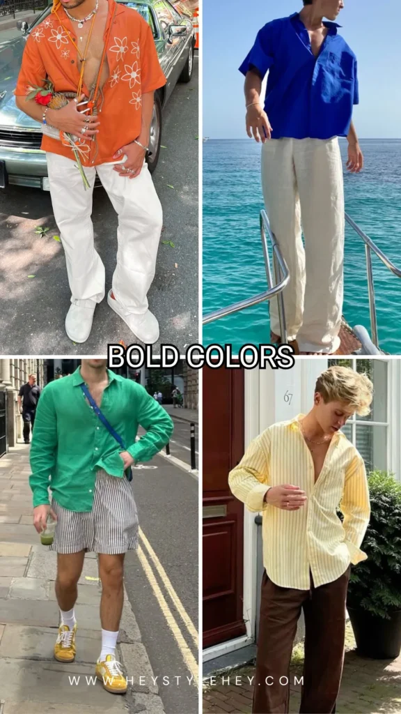 mens summer 2026 fashion trends - bold colors