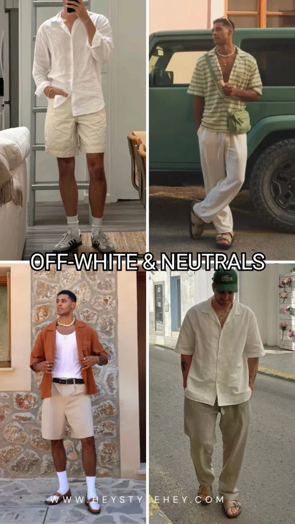mens summer 2026 fashion trends - off white & neutrals